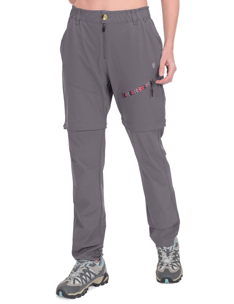 Little Donkey Andy Women's Hiking Pants Lightweight Convertible Zip-Off Pants Quick Dry UPF 50 Steel Gray Size M - Image 1